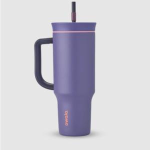 Owala Stainless Steel Triple Layer Insulated Travel Tumbler with Spill Resistant Lid, Straw, and Carry Handle, BPA Free, 40 oz