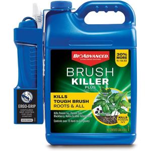 BioAdvanced Brush Killer Plus, Ready-to-Use Weed Killer Sprayer, 1.3 Gal â€“ Kills Tough Brush Roots & Poison Ivy