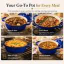 AHJ Cast Iron Dutch Oven Set - 4 Piece Nesting Enameled Cookware with Lid