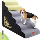 LOOBANI Dog Stairs for High Bed, 30 Inch Height 6 Steps Soft Foam Spliced Dog Steps for Bed, Non-Slip Sturdy Pet Stairs, Ramp for Small, Older Pets - Grey 6 Tiers