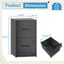 2 Drawer File Cabinet with Lock, Metal Vertical File Cabinets for Home Office, Office Furniture for Organization Hanging Legal/Letter/A4, Office File Cabinet Storage Cabinet, Require Assembly, Black