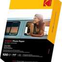 KODAK Photo Paper Gloss 4 X 6, 100 count, 52lb-200 g/m 2-8.5MIL (41180-1743327) **THIS PRODUCT IS NOT COMPATIBLE WITH THE KODAK DOCK PRINTER**" (White)