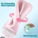 2 x 21 Pack Travel Bottles for Toiletries TSA Approved 3oz Silicone Travel Size Containers Leak Proof Refillable Squeezable Travel Essentials for Shampoo Conditioner Lotion with Pink Toiletry Bag