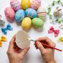 2 x 48 Pcs DIY Paper Mache Easter Eggs,3.2"x2.2"Durable Easter Eggs Empty,Cardboard Easter Eggs,Paint Your Own Paper Mache Eggs for Easter Party Gifts Basket Filler