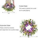 24 Inch Spring Wreaths for Front Door, Summer Door Wreath Outside, Artificial Purple Hydrangea Wreath for Home Wall Indoor Decor