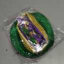 Fumwase 3Pcs Mardi Gras Costumes Accessories Set Sequin Mask Hat Bow Tie for Men Women Mardi Gras Outfit for Halloween Party (Green)