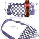 MEISEY Checkered Crossbody Messenger Bag, Black and White Pattern, Adjustable Shoulder Strap
