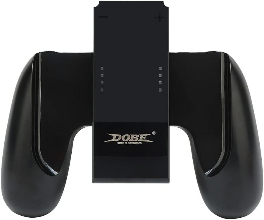 Kinvoca Charging Grip, Ergo Comfort Grip for Nintendo Switch Controllers, Portable Charger Dock with 79in USB-C Cable and Battery Indicators, High Speed Charge While Play, Black