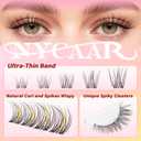NYCAAR Lash Clusters Kit with Spikes Lash Clusters 120Pcs D Curl Anime Lash Extension Kit 8-18mm Manga Eyelash Extension Kit with Bond and Seal,Remover,Applicators DIY at Home(NY02)