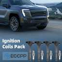 ECCPP 2 Ignition Coils with 4 Iridium Spark Plugs,UF408,coils packs,for mazda Miata 2001 2002 2003 2004 2005 L4 1.8L,UF408,50087,5C1208