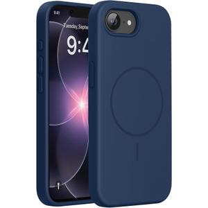 Miracase Magnetic for iPhone 17e Case & iPhone 16e Case, [Soft Anti-Scratch Microfiber Lining], Compatible with MagSafe, Silicone Shockproof Protection Phone Case for iPhone 17e/16e, Dark Blue