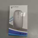 WREANU Wireless Bluetooth Mouse Rechargeable Laptop Mice with LED Lights Silent Slim Use(BT5.2 and 2.4G Portable USB Receiver)Dual Mode Computer Mouse for Laptop/iPad/Tablet/Apple/Computer/Mac(Silver)