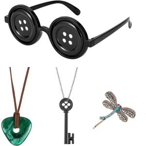 ANZWTLOYY Button Eyes Glasses Halloween Costume Stuff Accessories Horror Movie Inspired Button Glasses