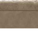 HomePop Home Decor | Tufted Ainsley Button Storage Ottoman Bench with Hinged Lid | Ottoman Bench with Storage for Living Room & Bedroom,Fawn Velvet