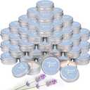 MTLEE 50 Pcs Blue Floral Wedding Thank You Candles Gifts for Guests, Bridal Shower Baby Shower Favors, 1 oz Mini Lavender Scented Soy Wax Candles Tin Bulk for Birthday Aromatherapy Party Favors