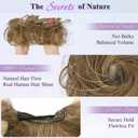 RUWISS Small Messy Bun Hair Piece Human Hair, One Hairpiece Two Styles Mini Natural Looking Scrunchies Updo for Daily, Hair Buns for Thin & Fine Hair Women Ponytail Extension (Brown Mixed)