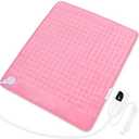 Heating Pad,Electric Heating Pads for Back,Hot Heated Pad for Abdomen,Shoulder,Knee,Multiple Temp and Auto Shut Off(Baby Pink,20''×24'')