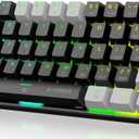 E-YOOSO 60% Wired Mechanical Gaming Keyboard, RGB Backlit Ultra-Compact 61 Keys Hot Swappable Mini Waterproof Wired Office Keyboard with Blue Switches for Windows, Mac OS Gamers (Black Grey)
