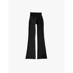 Women's Knit High Waist Bootcut Pants Soft Stretchy Elastic Waistband Flared Trousers Full Length Wide Leg Lounge Pants for Women Black XL