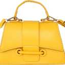 Ayliss Micro Mini Crossbody Handbag Women's Purse Clutch Cute Mini Trendy Bag Top Handle PU Leather Shoulder Bag (Yellow #2-1)