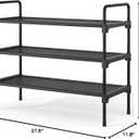 Kitsure Shoe Rack for Closet, Sturdy Shoe Storage for Entryway, Space-Saving Shoe Rack Small and Shoe Shelf, 27.6" Wide, Black
