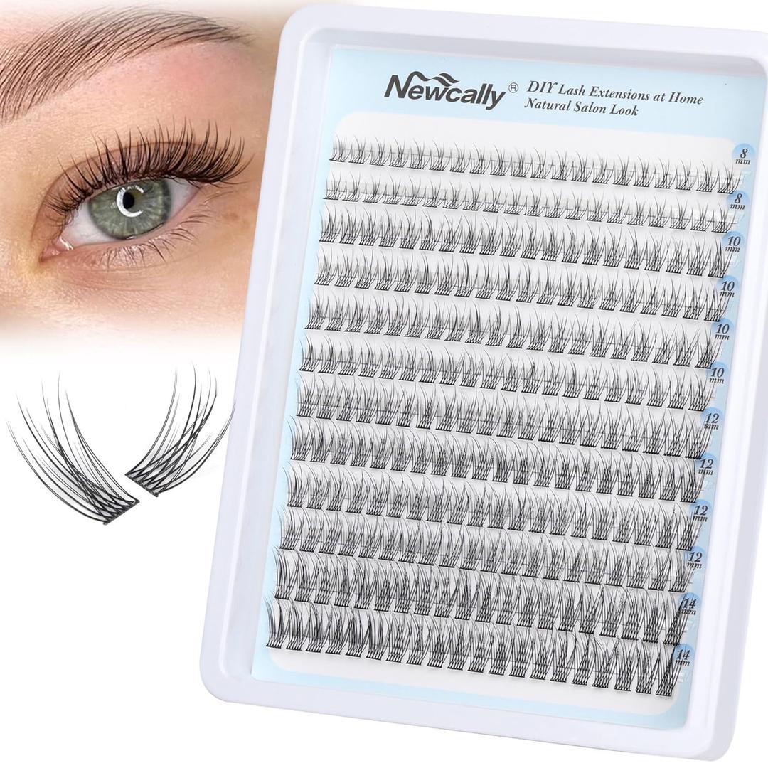 Natural Lash Clusters DIY Lash Extension Wispy Eyelash Clusters C-curly Cluster Eyelash Extension 10-14MM Individual Lashes Eyelash Extension Faux Mink Lash Clusters by Newcally