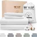 TWK 1200 TC 100% Egyptian Long-Staple Cotton Bedding Sheets Set, Luxury Hotel Style Deep Pocket with Elastic Reinforced Seams Sheet Set, Soft & Comfy Natural Sheets (White, Queen)