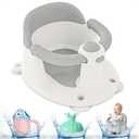 Baby Bath Seat for Babies 6 Months & Up, Bath Seats for Babies Sitting Up, Infant & Toddler Bath Seat with Thermometer for Baby Bathtub Shower, Non-Slip, Safe & Comfortable Baby Bath Support, Grey