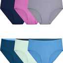 Fruit Of The Loom Womens Breathable Underwear, Moisture Wicking Keeps You Cool & Comfortable, Available In Plus Size Briefs, Micro Mesh Low Rise Brief 6 Pack, 9 US