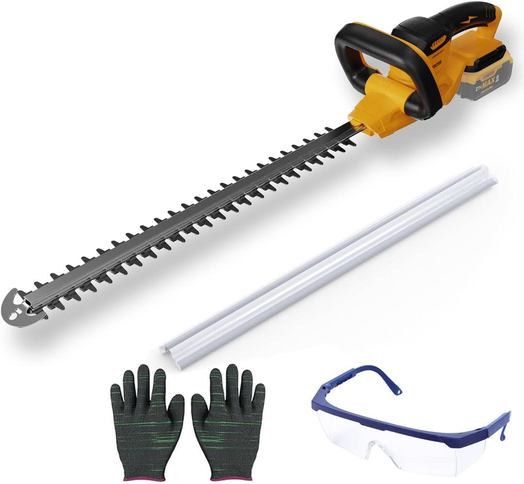 Cordless Hedge Trimmer Compatible with DE-Walt 20V MAX Battery, 22'' Electric Hedge Trimmer Blade, Lightweight Compact Bush Trimmer for Yard & Garden (Tool Only)