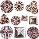 Royal Kraft Assorted Wooden Block Printing Stamps (Set of 10) 