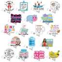 Geyoga 17 Pcs Funny Nurse Badge Reel Cute Retractable Nurse Badge Reel Holder ID Clips for Doctor Student Men Women Office Nurses Lanyard Supplies Accessories Bulk Gifts(Stylish Style)