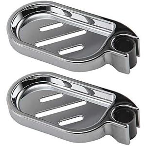 DH-LINK 2X Soap Dish Adjustable Shower Rail Slide Soap Plates Smooth Bathroom Holder