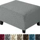 ZNSAYOTX Ottoman Covers 2025 Fashion Rectangle Footrest Slipcovers, Universal Square Stool Cover with Elastic Bottom, Soft Durable Washable Footstool Cover Ottoman Foot Stool Protector (Extra Small) (Light Grey)