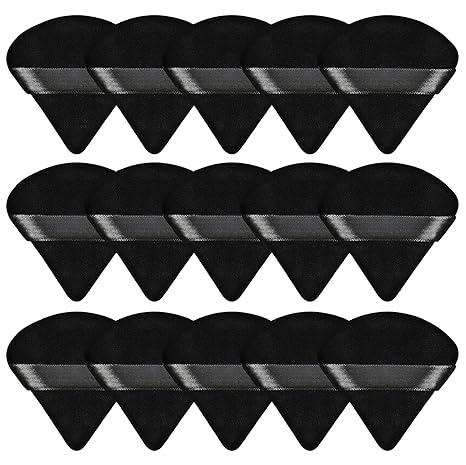 Pieces Powder Puff Face Triangle Powder Puff Soft Velour Makeup Puff Velour Puffs for Face Wet and Dry Cosmetic Foundation,Body Powder Blender Loose Mineral Powder Makeup Tool(Black,60 Pcs)