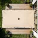 SIHAIAN Sun Shade Sail 10'x13' Waterproof Rectangle Double-Rope Shade Sail 500D Heavy Duty UV Block Sunshade Canopy for Backyards, Patios, Gardens, Outdoor Activities and Facility Beige