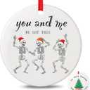 2 x Funny Skeleton Christmas Ornament 2025, Couple Family Skull Ornament Gifts for for Xmas Tree Decorations, Funny Gifts for Him Her Boyfriend Girlfriend Husband Wife Women Men, 2 Side Printed Ornament