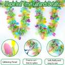 66Ft Easter Garland Decorations Thick Colorful Egg Tinsel Twist Garland with Confetti Spring Pastel Hanging Tinsel Decor for Tree Baskets Fireplace Mantel Eatser Party Parade Floats Ornaments
