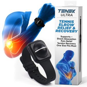 TENEX ULTRA Tennis Elbow Brace for Men and Women, Wrist-Worn Tennis Elbow Relief Band for Golfers, Non-Compression Tendinitis Relief Device, Sleeve & Strap Alternative Accessories, Shock Absorber (One Size)