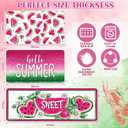 Dunzy 3 Piece Hello Summer Watermelon Kitchen Mat Rugs, Soft Absorbent Summer Themed Floor Mats, Decorative Non-Slip Soft Standing Doormat for Home Kitchen Decor