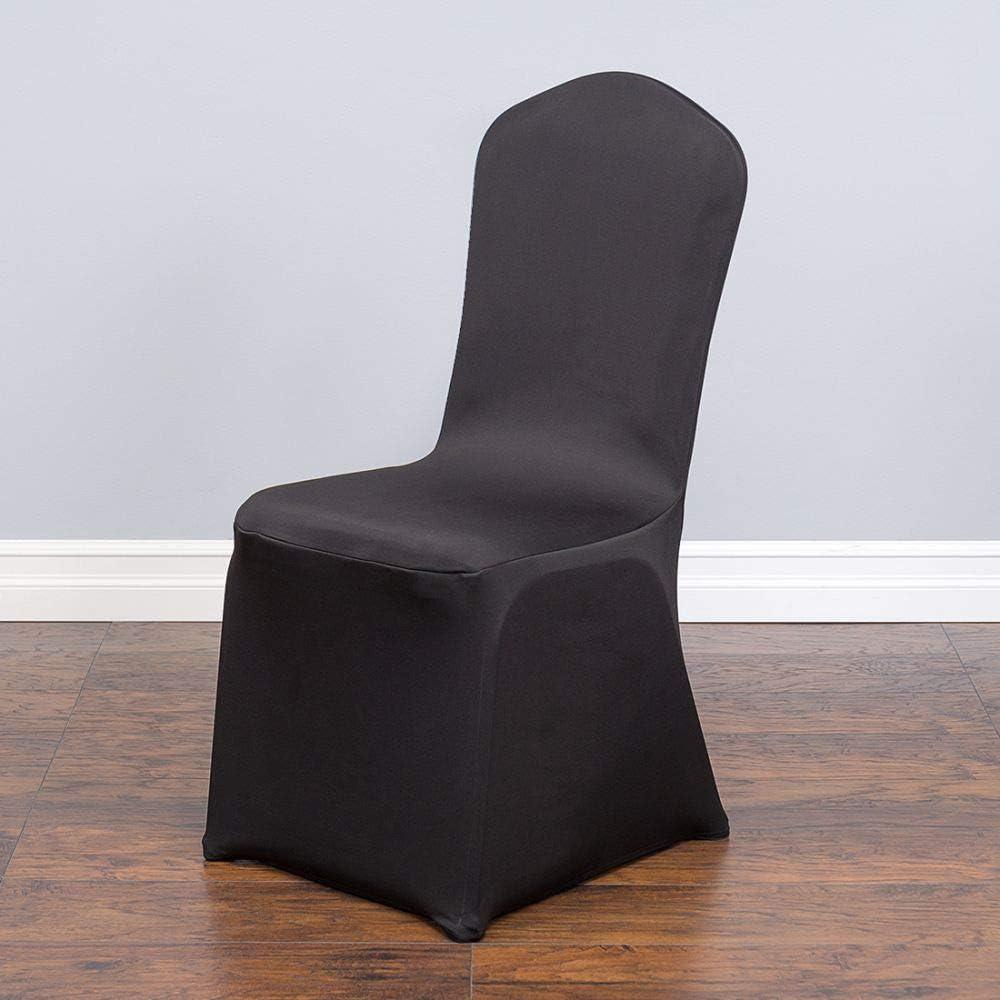 Set of 1/10/50Pcs Hotel Banquet Dining Spandex Stretch Chair Covers - Wedding Reception Banquet Party Restaurant, 17 Colors! (50, Black)