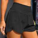 BMJL Women's Athletic Shorts High Waisted Running Short Pocket 2.5" Sporty Shorts Gym Workout Shorts (Black, XL)