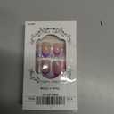 2 x Flower Press on Nails French Tip Fake Nails Short Almond Glue on Nails Cute Floral Acrylic Nails Nude Pink False Nails with Design Spring and Summer Nails Press on Full Cover Stick on Nails for Women