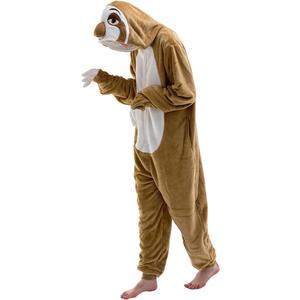 COSUSKET Snug Fit Unisex Adult Onesie Pajamas, Flannel Cosplay Animal One Piece Halloween Costume Sleepwear Homewear (Large, Sloth)