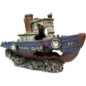 SLOCME Aquarium Large Shipwreck Decorations - Fish Tank Lifelike Ship DecorResin Material Large Pirate Ship Decor