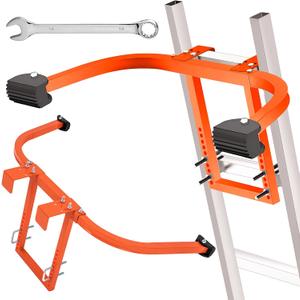 Ladder Stabilizer, Heavy Duty Steel Ladder Roof Hook Ladder Stabilizer with Wing Span/Wall Extension Accessory, Secure and Stable Ladder Standoff Arms for Roof Gutter with Anti-Slip Rubber Feet