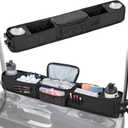 PGmoon Golf Cart Storage Tray, No-Drilling Front Storage Basket Compatible with EZGO, Club Car, Kandi Golf Carts, Organizer with Cooling Compartment (Patent Design)