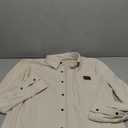 Comdecevis Mens Corduroy Shirts Jacket Button Down Long Sleeve Work Shirts Shackets with Pocket (X-Large, Single Pocket- Beige)