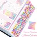 3 x Bible Tabs with Unique Stickers, Gold Foil Laminated Bible Tabs, Bible Tabs for Women, Christian Gifts, Large Print Bible Tabs, Bible Book Index Tabs Labels, Bible Study Supplies (Rainbow)