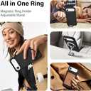 Designed for iPhone 17 Air Case with Magnetic Stand [Military Drop Protection][Compatible with Magnet] Shockproof 17 Air Phone Case with Ring Holder, Black